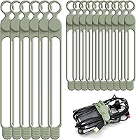 Vista 9 de 30 piezas de bridas de silicona Nearockle para agrupar auriculares, cargador de teléfono, cables de computadora, organizador de cables reutilizable