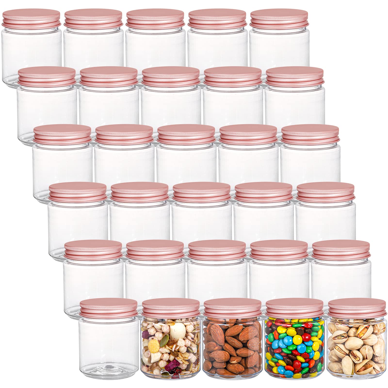 Mfacoy 6 Stück Kunststoffgläser Mit Deckel – 237 Ml (8 Oz), Transparent, Auslaufsicher, BPA-frei, Stapelbar