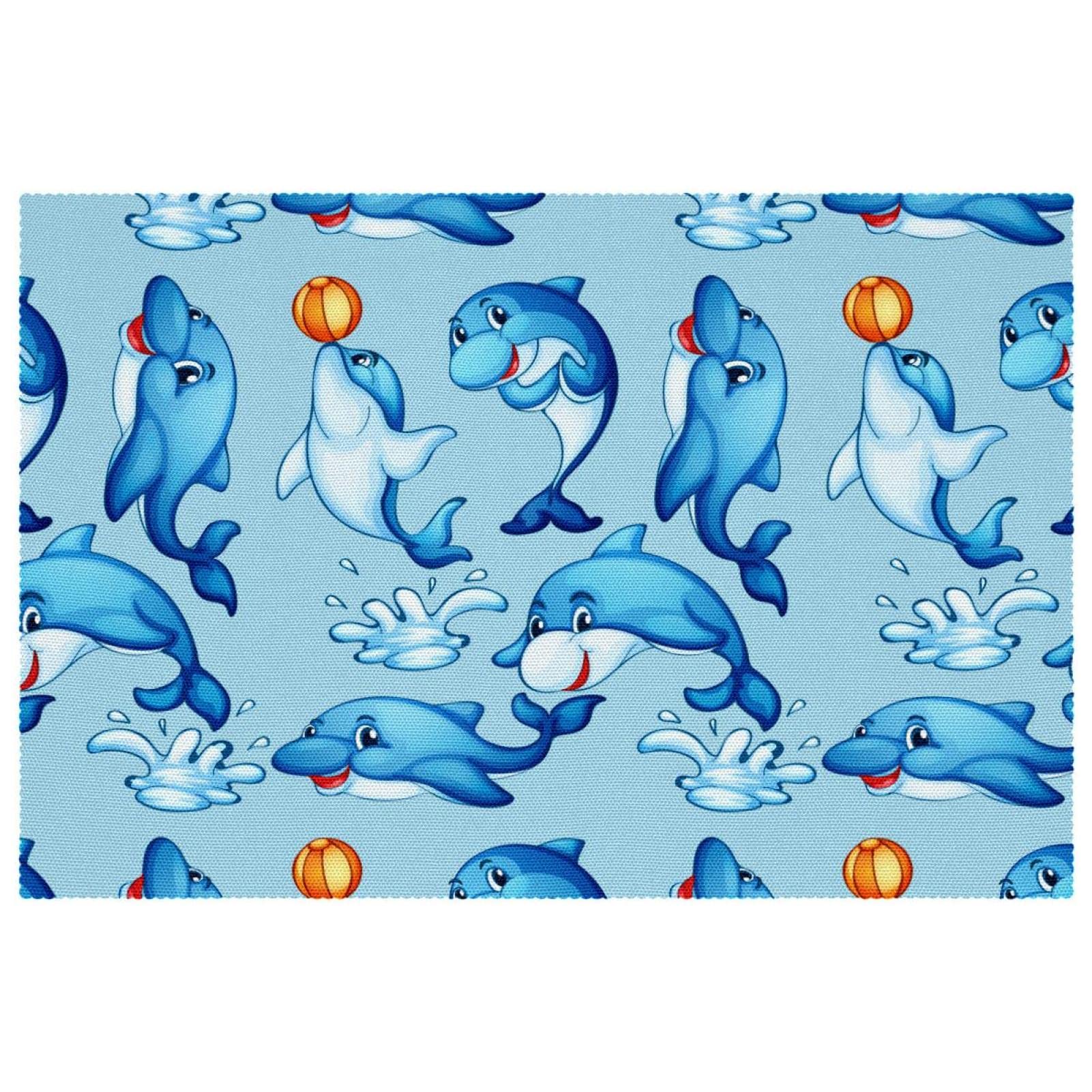 Set de table dauphin pour petit déjeuner rigolo en famille lot de 6