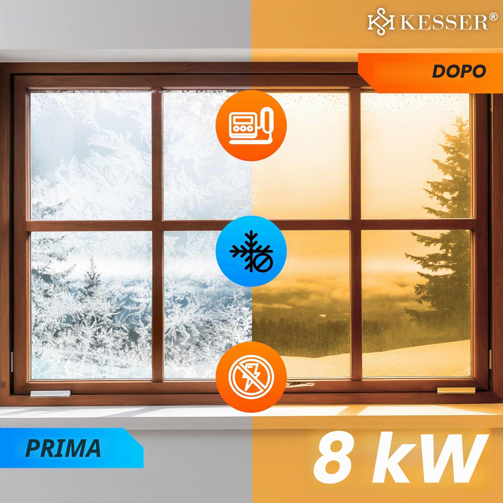KESSER® Riscaldatore Diesel 8kW Riscaldamento Diesel 12V/24V con Timer, Display LCD e Telecomando | Riscaldamento Rapido | Riscaldatore d'Aria con Silenziatore e Termostato (Nero, 8KW)