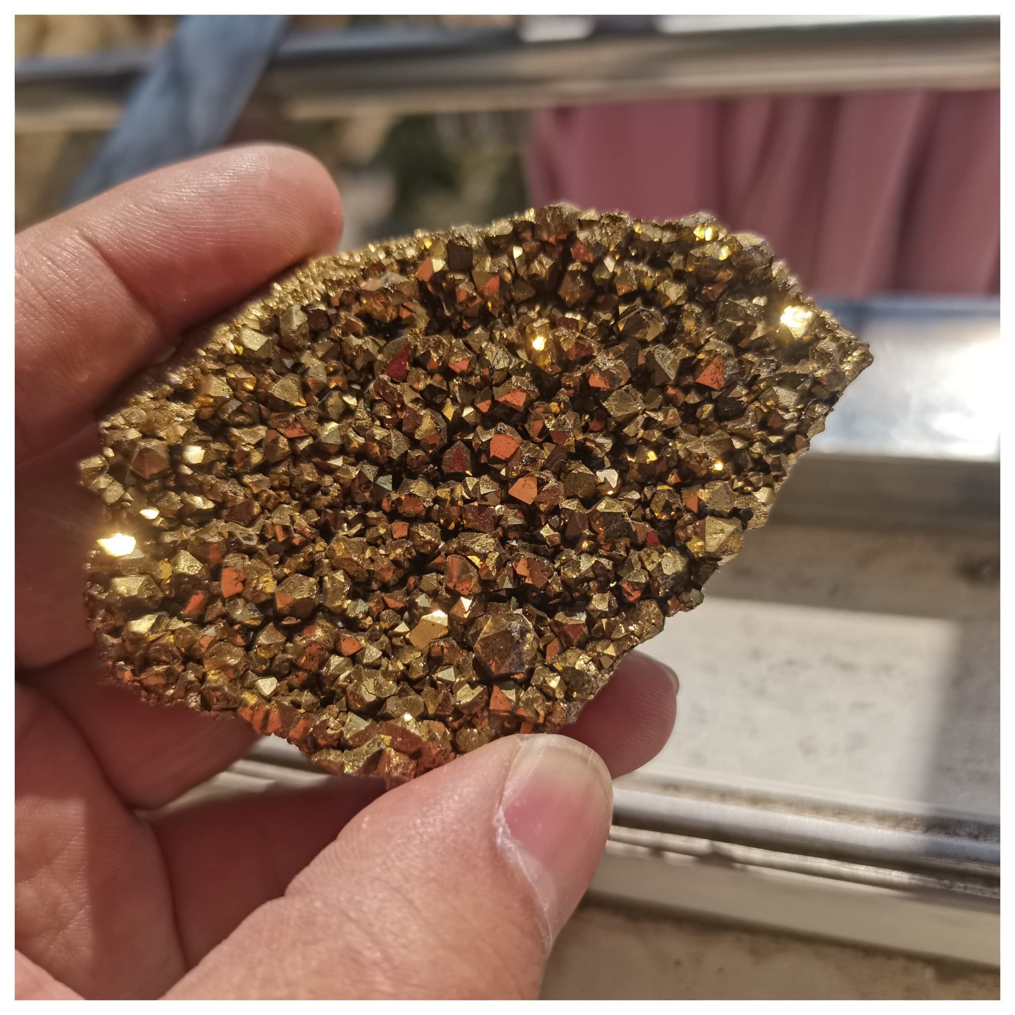 100g Naturel galvanoplastie Or Cristal grappe Titane géode grappe Bricolage matériaux de Pierre Nue Fabrication de Bijoux 1 pc Collections de la Maison