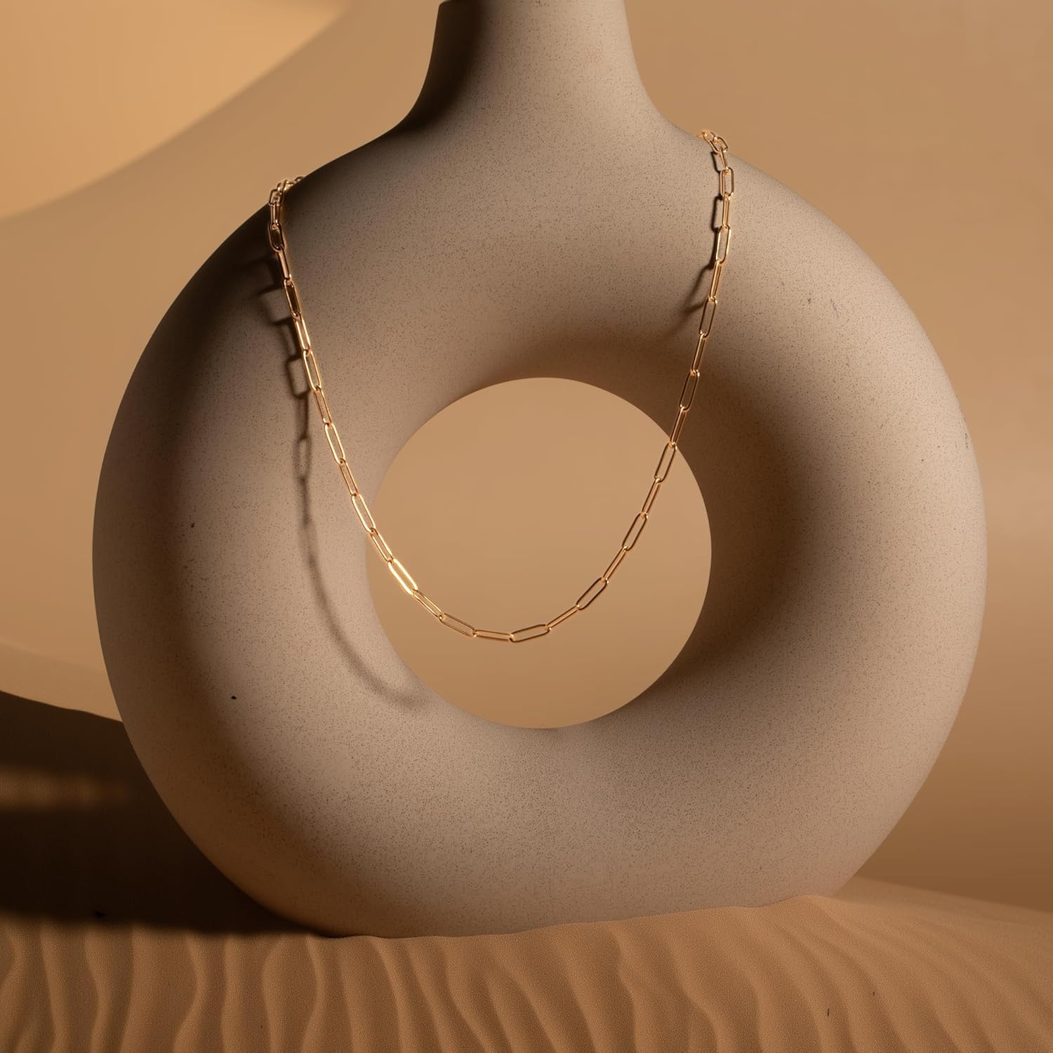 MignonandMignon Paperclip Necklace for Women, 16K Gold Plaetd Paperclip Chain Minimalist Jewelry Gifts for Her, Laynering Necklace Gift for Women -P-CHAIN - Image 6