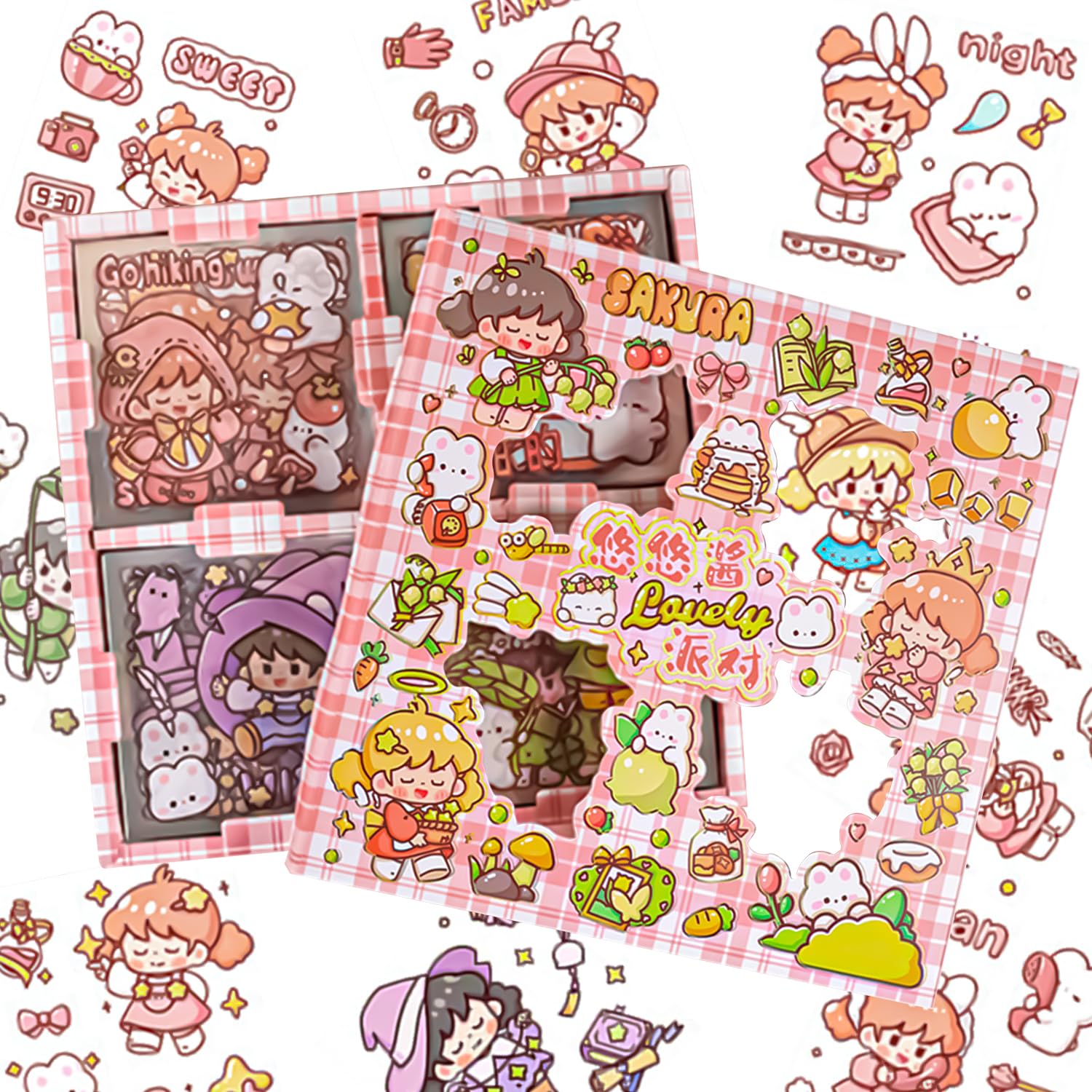 100 Hojas Niñas Pegatinas Mini Pegatinas Kawaii Stickers Aesthetic Cute Stickers Scrapbooking Cartoon Pegatinas Sticker Kawaii para DIY Scrapbook Sobres Tarjetas Deco