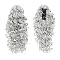 Vista 6 de SWACC - Extensiones de cola de caballo de 12 pulgadas con clip de pinza, cabello sintético rizado