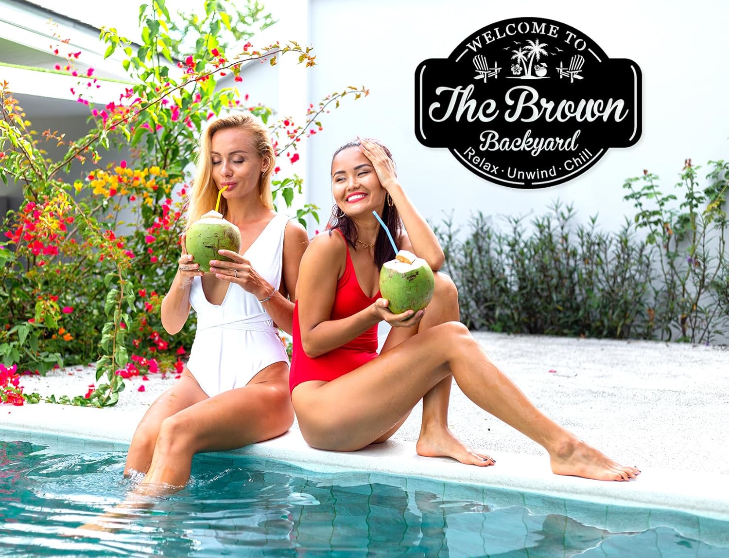 Personalized Backyard Decor Signs, Custom Patio Sign with Family Name, Custom Large Metal Sign for Backyard, Beach Boat Lake Cabin House Sign, Bar Sign, Camper Decor, Housewarming Gift