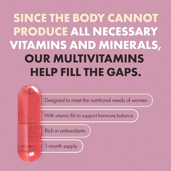 Incite Nutrition Women’s Multivitamins. 60 Capsules. Daily Formula with 22 Essential Vitamins & Minerals + CoenzymeQ10. Immune Support, Energy, Bone Health, Hormone Harmony. Suitable for Vegetarians