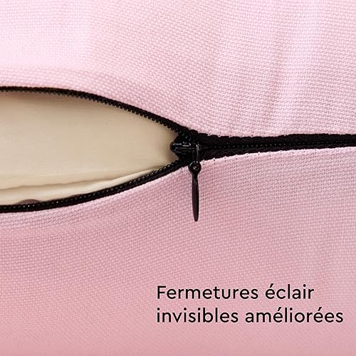 Vista 240 de Encasa Homes - Juego de 2 fundas de almohada, 18 x 18 pulgadas, lona de algodón teñidas, cuadradas, decorativas, para sofá, silla, cama y hogar, Azul