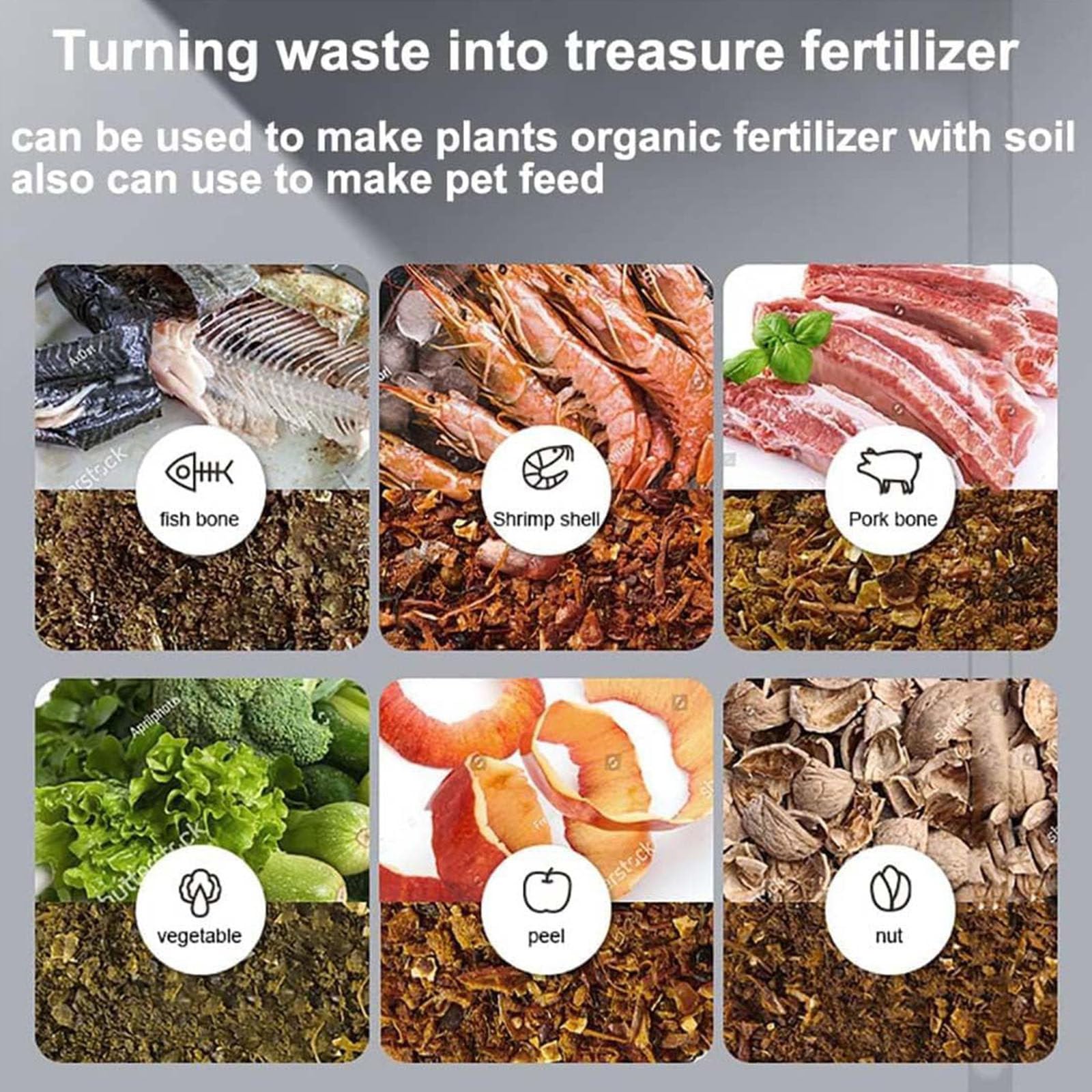 Compostador eléctrico residuos Cocina,Convierte los residuos Alimentos en abono,contenedor abono eléctrico con Soporte Inteligente Gran Capacidad,compostador Cocina