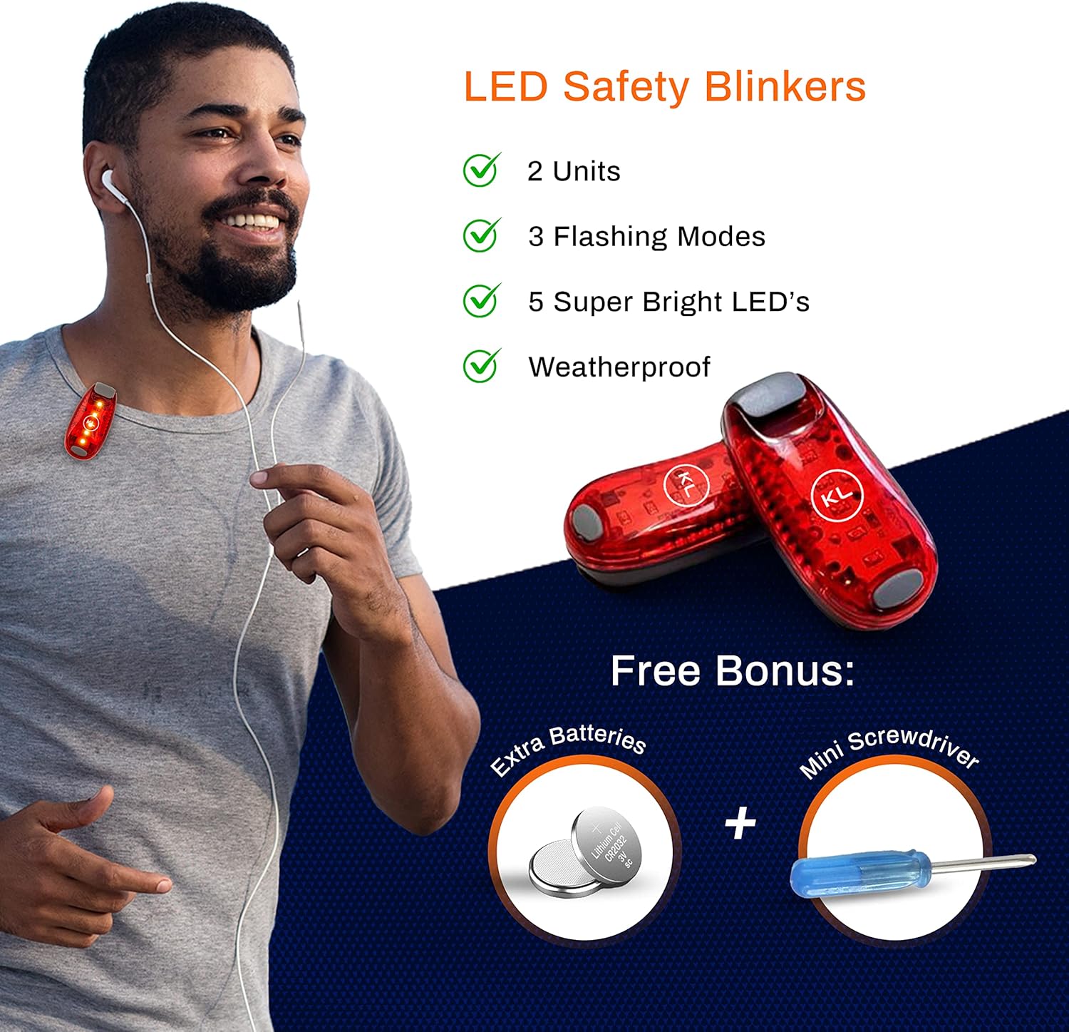 Reflective Running Gear Safety Bundle - Reflective Vest + LED Safety Light (2 Pack) + Reflective Bands | Running Accessories, Cycling, Hiking and Reflective Walking Gear for All Outdoor Adventures : Sports & Outdoors