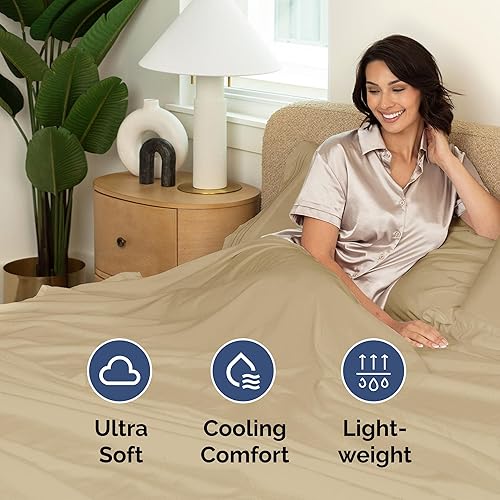 Miniatura 3 de Sábana encimera de bolsillo profundo, más suave que el algodón egipcio, 1 sábana encimera para colchón tamaño individual XL