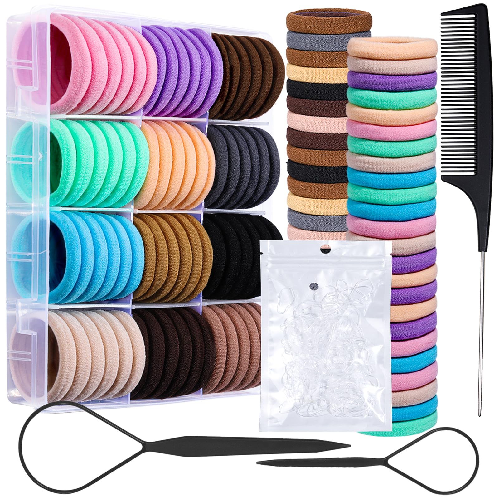 TeenitorHair Ties,120 Pcs Thick Seamless Ponytail Holders, Hair Elastics & Ties for Women Thick Curly Hair