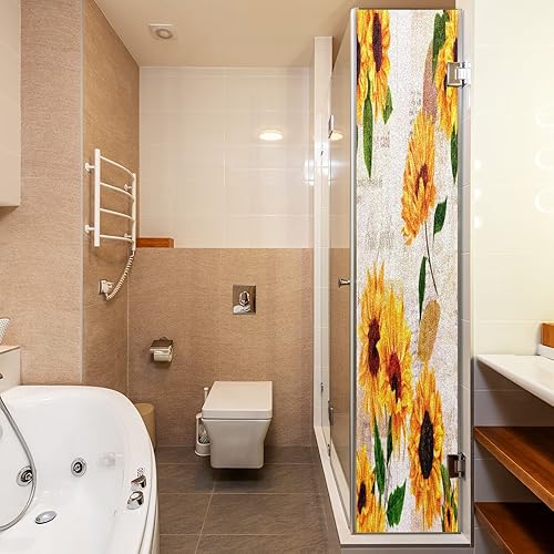 Miniatura 7 de Película de privacidad para ventana, tratamiento estático translúcido para seguridad en el hogar y efecto decorativo de vidrio esmerilado, sin