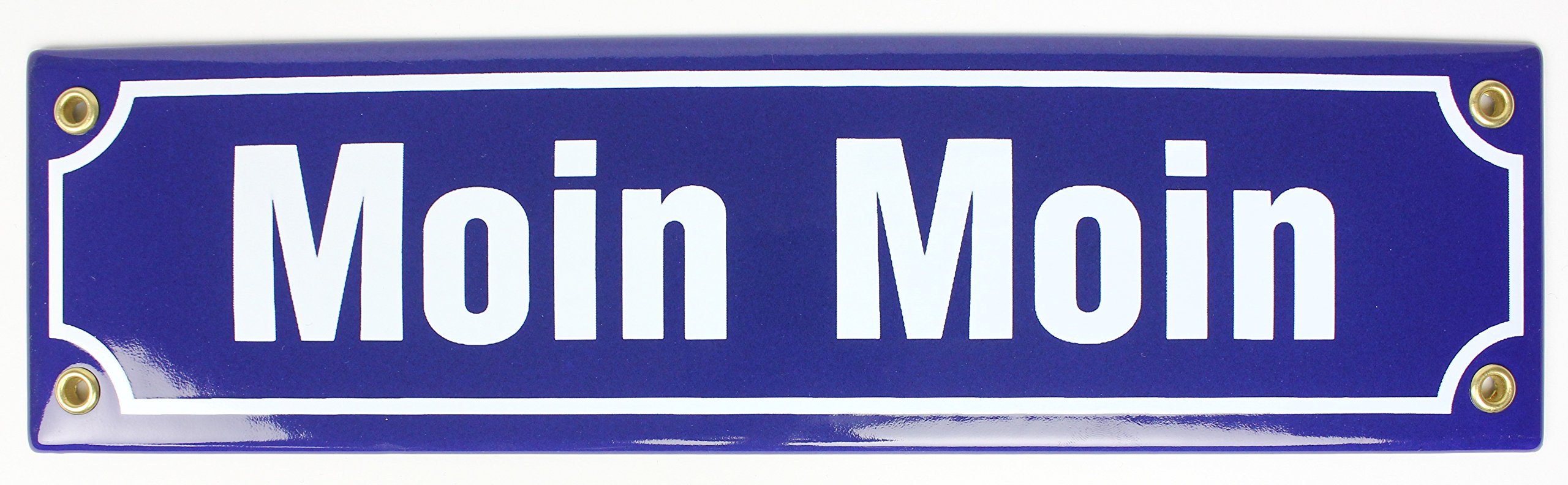 Buddel Bini Emaille-Schild 'Werkstatt' – Wetterfest, 30x8 Cm, Weiß, Mit Messingösen, Traditionell Gefertigt