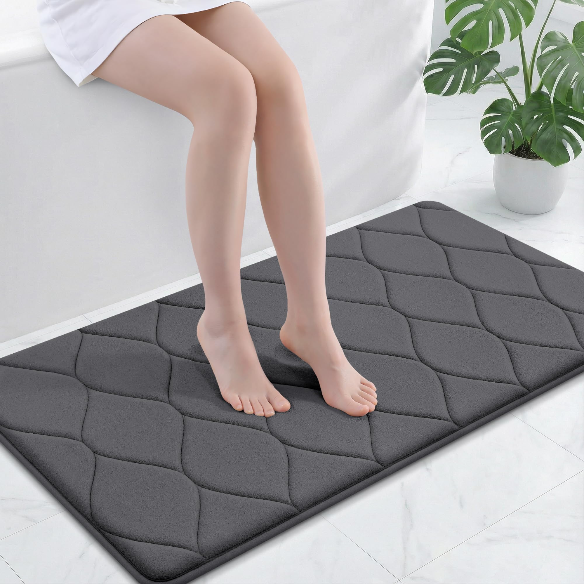 Smiry Memory Foam Bath Mat 44x24, Ultra Soft Absorbent Bathroom Rugs