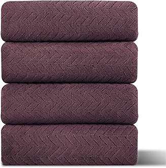 4 Pack Large Bath Towels Set 35"x70" Burgundy Oversized Bath Sheet Chair Towels, 600 GSM Ultra Soft & Absorbent Towels for Bathroom, Quick Dry Towel for Gym Hotel Camp Pool