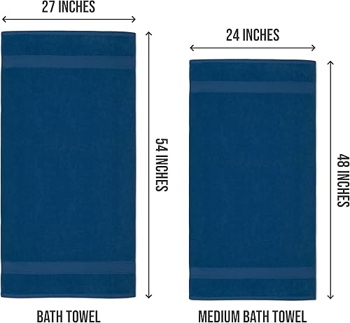 Miniatura 2 de Utopia Towels Juego de 6 toallas de baño medianas, 100% algodón hilado en anillo (24 x 48 pulgadas), toallas de secado rápido medianas, ligeras y