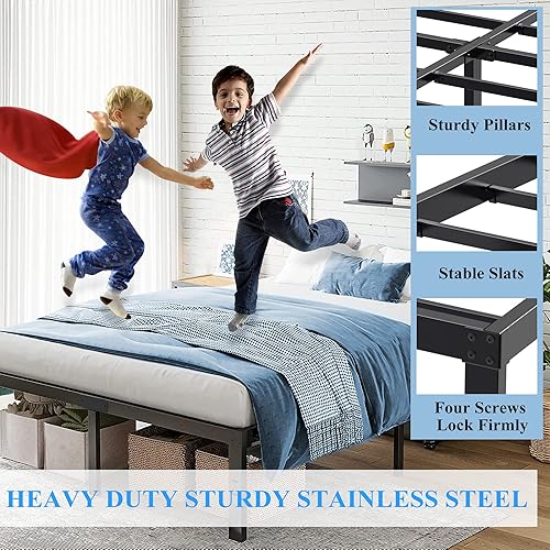Miniatura 3 de IBEDMAZIE Twin XL Bed Frame Heavy Duty Support Up to 3000 lbs14 Inch XL Twin Bed Frame Easy Assembly Non-Slip  Noise FreeBed Frame Twin XL Under-Bed