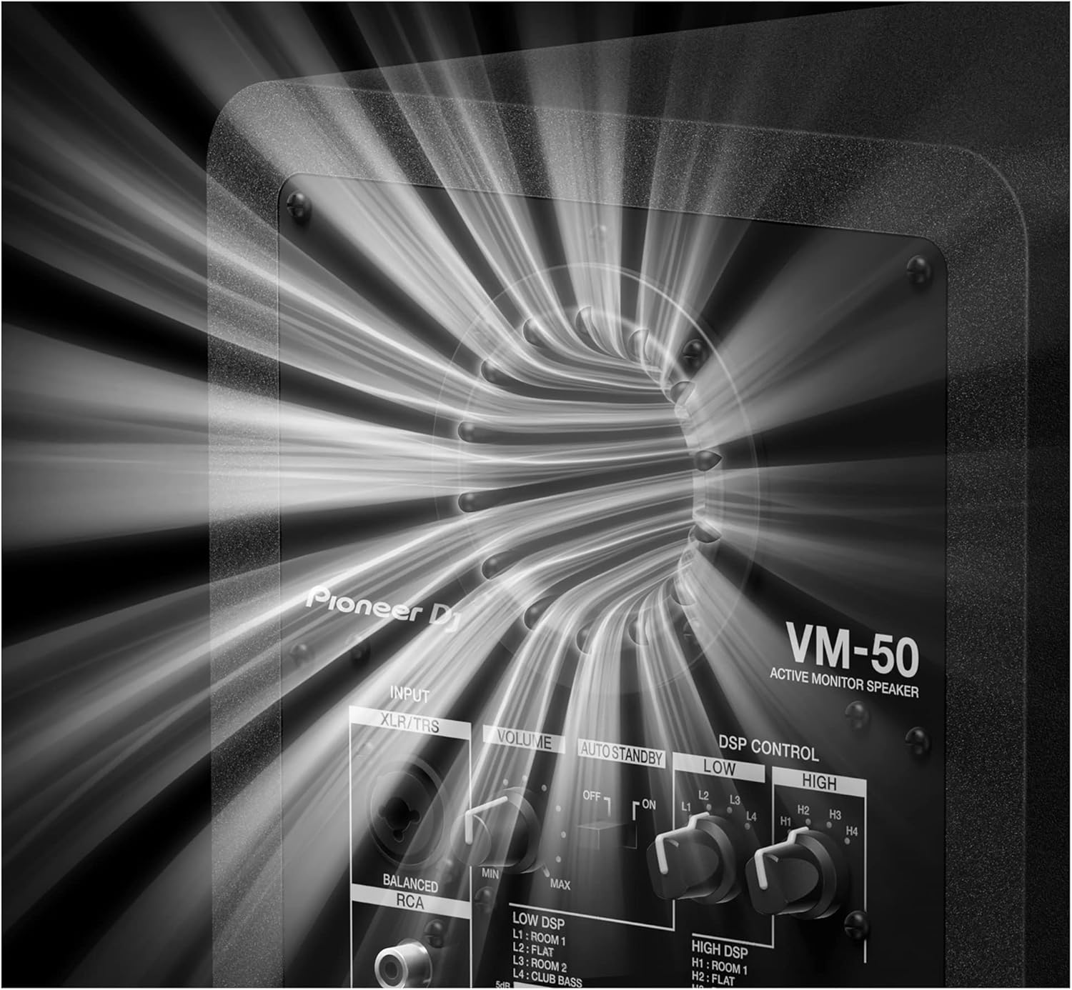Close-up of VM-50 Vortex Bass Accelerator port
