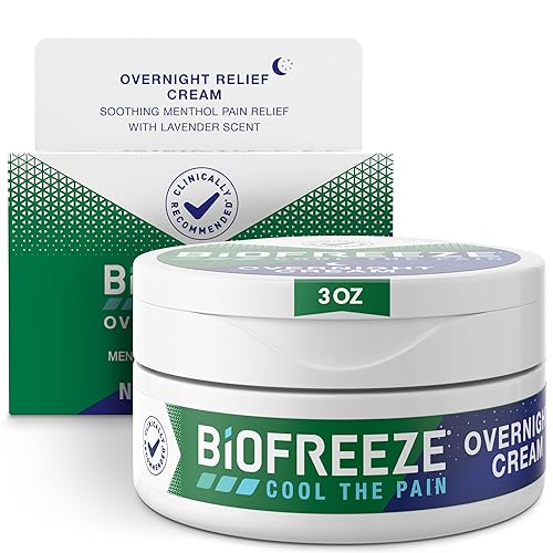 Biofreeze Crema de mentol para aliviar el dolor muscular durante la noche para aliviar el dolor de espalda baja, dolor de hombro y cuello, alivio
