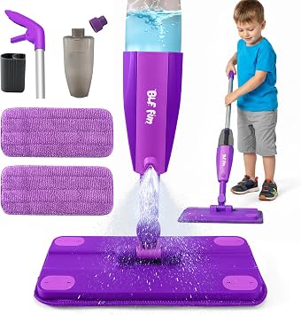Kids Spray Mop, Toddlers Cleaning Playsets with Real Water Sprayer, Kids Mop Toys, Montessori Cleaning Set, Christmas Birthday Gifts for Boys and Girls Age 3 4 5 6