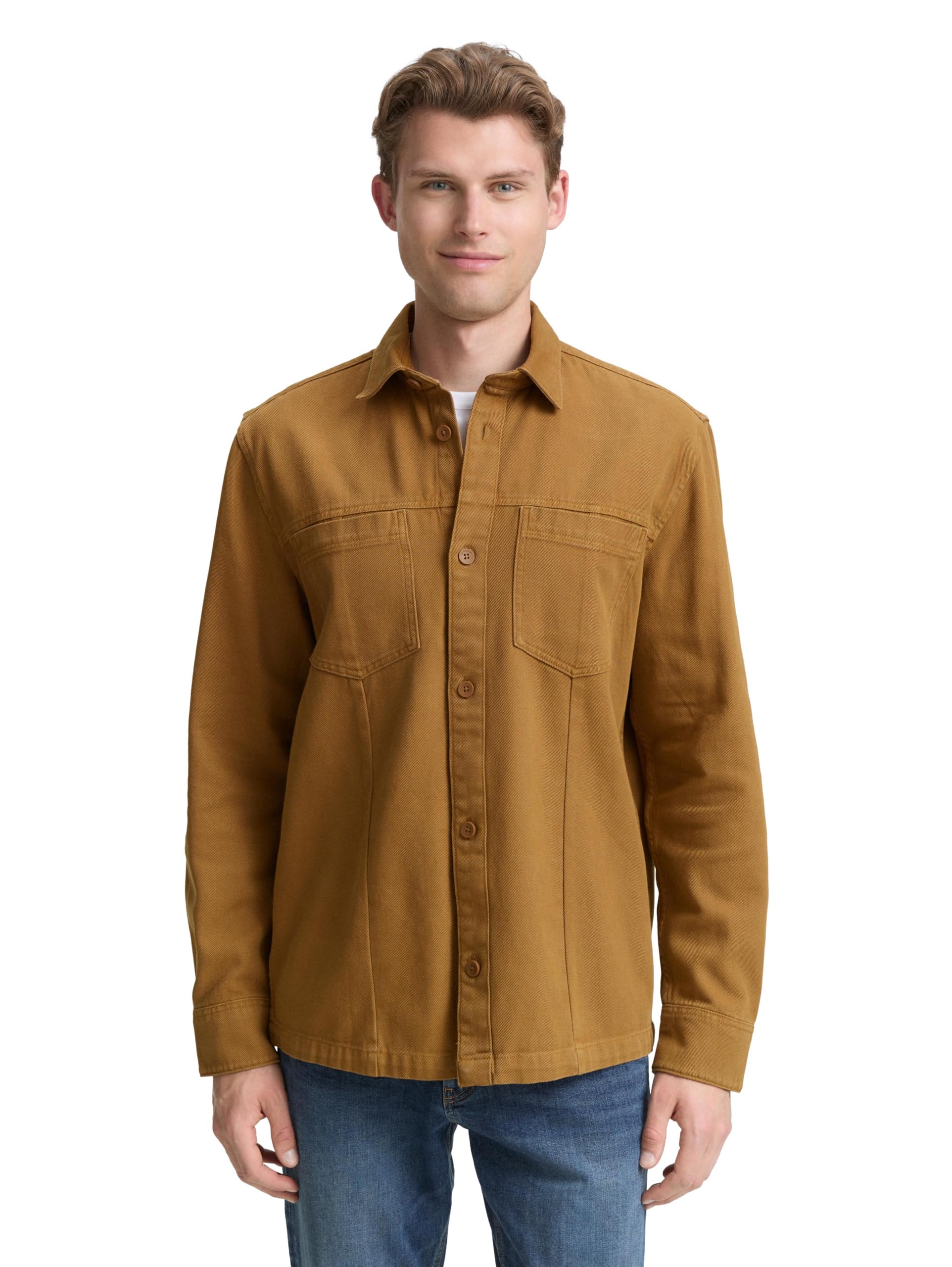TOM TAILOR Herren Overshirt mit Brusttaschen