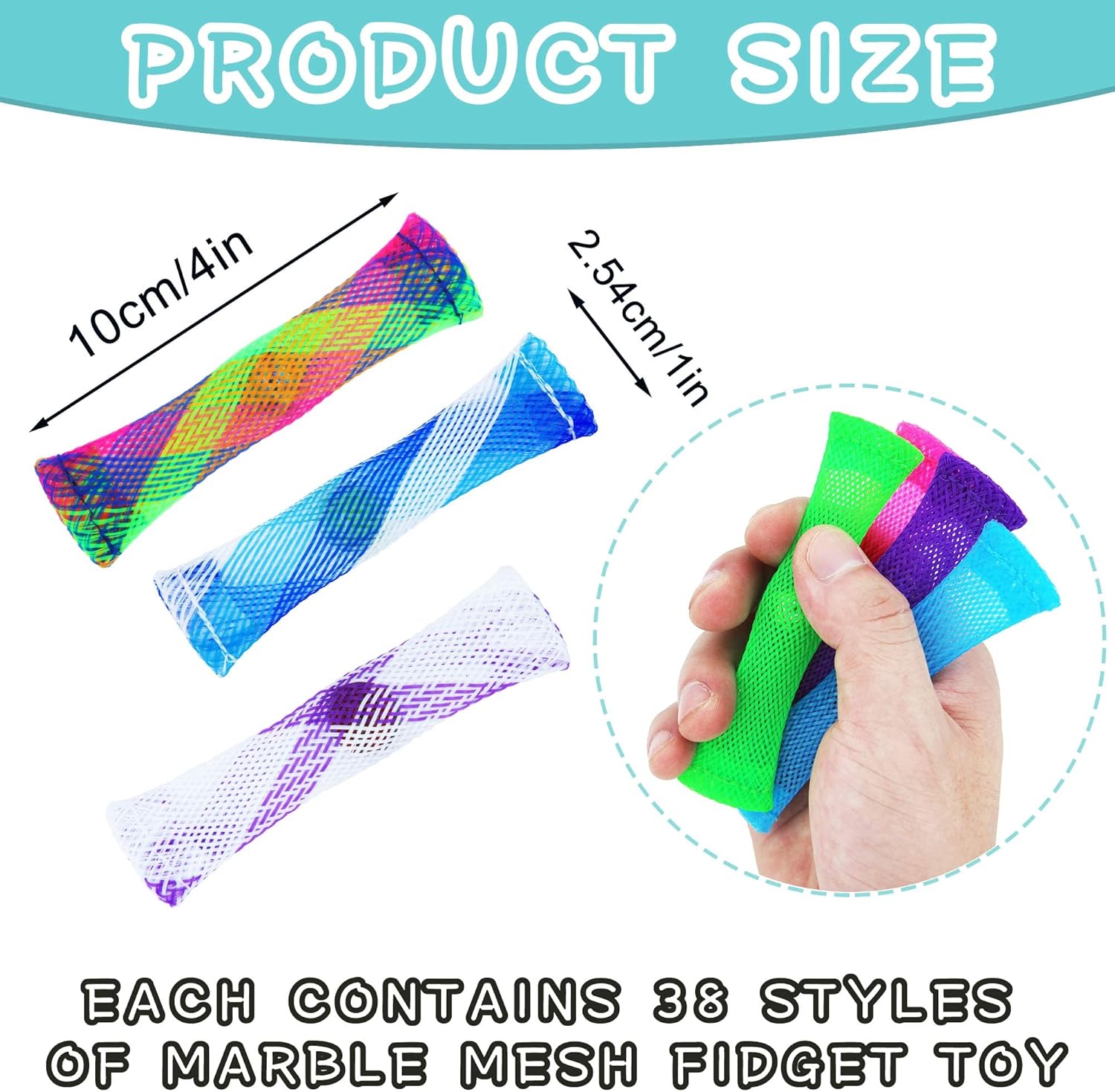 100 Pcs Marble Mesh Fidget Toys,Fidget Toy Stress Relieve Toy, Focus Enhance, Marble and Mesh Fidgets for Adults and Children with ADHD ADD OCD Autism
