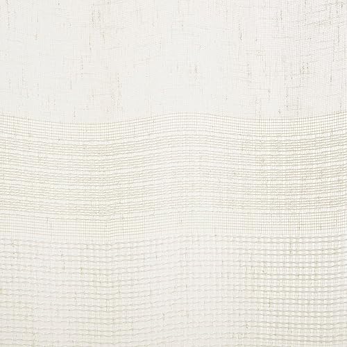 Miniatura 4 de Madison Park Aida - Paquete de 2 paneles de cortinas traslúcidas, teñido de hilo, lino tejido, detalles a mano, par de tratamiento de ventana,