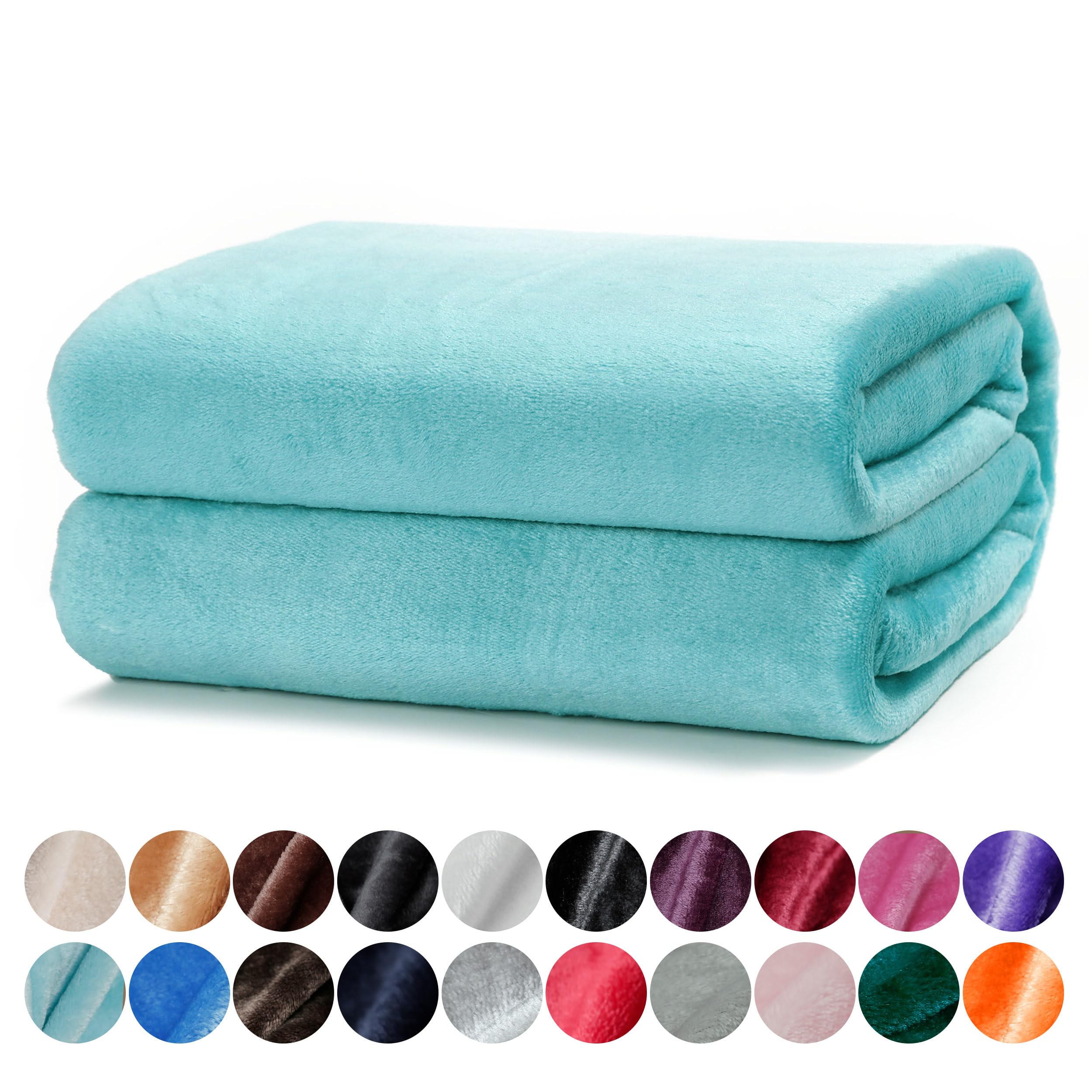 DALINA Textil - Manta para Sofá Grande 220x240cm - Manta Cama 135-150, Sobrecama - Manta Terciopelo Ligera para Sofá, Cama, Viaje, Sala de Estar (Turquesa)