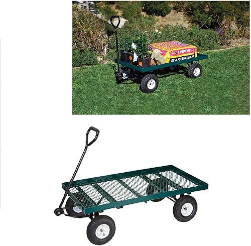 Todo lo que necesitas y no más levantamiento pesado es el mejor jardín y césped al aire libre jardín de acero carro y cubierta de malla de carro