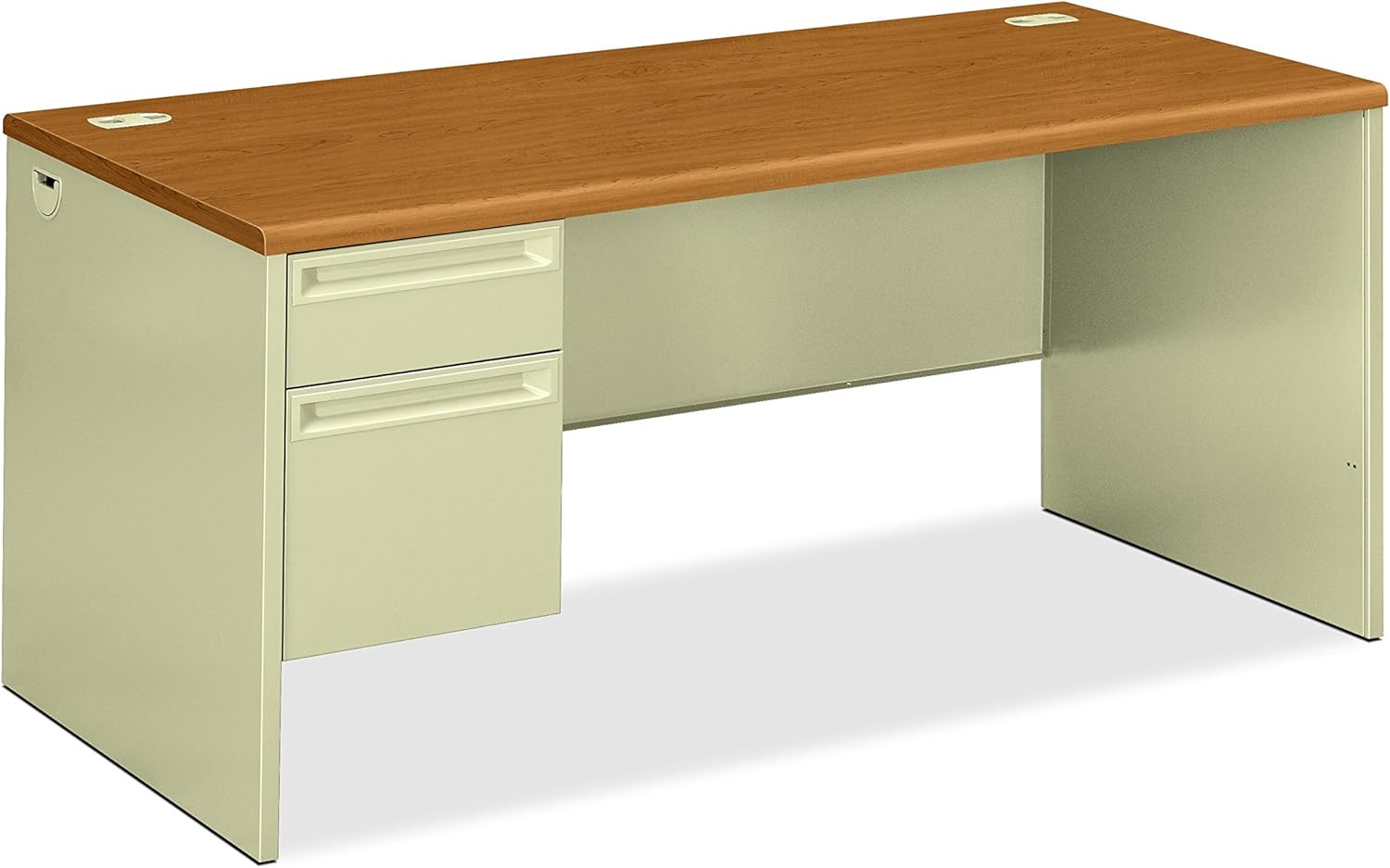 HON 38294LNS 38000 Series 72 by 36 by 29-1/2-Inch Left Pedestal L-Workstation Desk, Mahogany