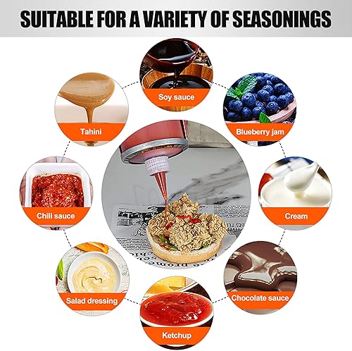 Miniatura 2 de Pistola de salsa de hamburguesa de acero inoxidable, dispensador de crema agria, dispensador de aderezo para ensaladas con botellas dispensadoras de