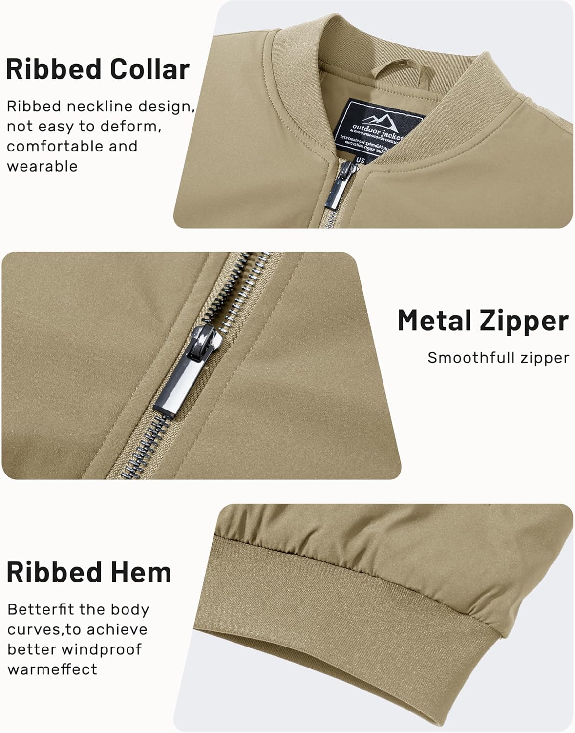 TACVASEN Men's Bomber Jackets Thermal Quilted Jacket Water Resistant Warm Winter Coats - Image 6