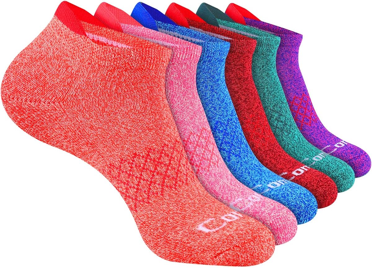 Comfoex Womens Ankle Socks Cotton 6 Pairs Athletic Running Cushioned Socks With Tab : Sports & Outdoors