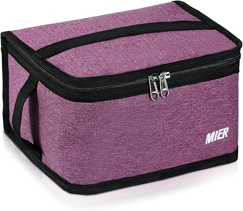 Miniatura 10 de MIER Lonchera pequeña para niños y adultos, compacta con aislamiento, mini hielera térmica portátil para viajes de trabajo, escuela, color azul Azul