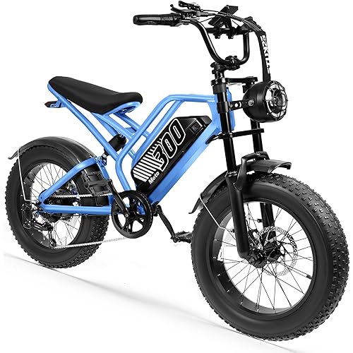 ESKUTE V300 Electric Dirt Bike for Adults & Teens, 35MPH 1500W Motor, 52V 20.8Ah/41.6Ah Removable Battery, 20"x4.0" Fat Tire Ebike for Commuting City Road Beach Snow Trail Riding, 7-Speed Bicycles