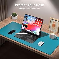 Vista 3 de Aothia - Protector de escritorio de cuero sintético, base para mouse, superficie antideslizante e impermeable para escribir y para laptop