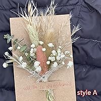 Vista 7 de Ramo de flores secas de hierba de las pampas, arreglo floral bohemio, jarrón decoración del hogar, centro de escritorio (estilo G)