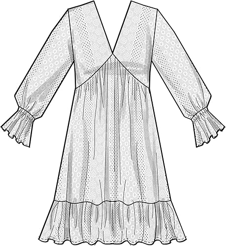 Miniatura 7 de Simplicity Misses' - Kit de patrón de costura para vestido imperio con cuello en V, código S9702, tallas 8-10-12-14-16, multicolor