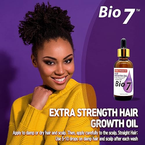 Miniatura 4 de BIO7 Aceite de crecimiento del cabello extra fuerte con 7 aceites de queso bio-naturales  2 onzas líquidas  Fortalece espesa y hace crecer tu