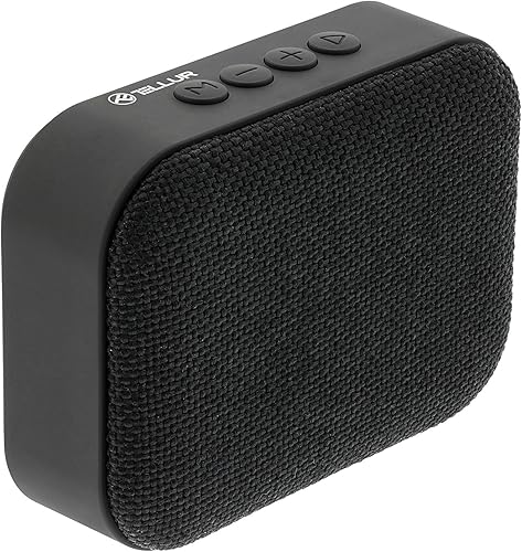 Miniatura 8 de TELLUR Callisto - Altavoz Bluetooth portátil, diseño de tela ultra compacto, altavoz de radio portátil FM, manos libres, USB, MicroSDTF, puerto