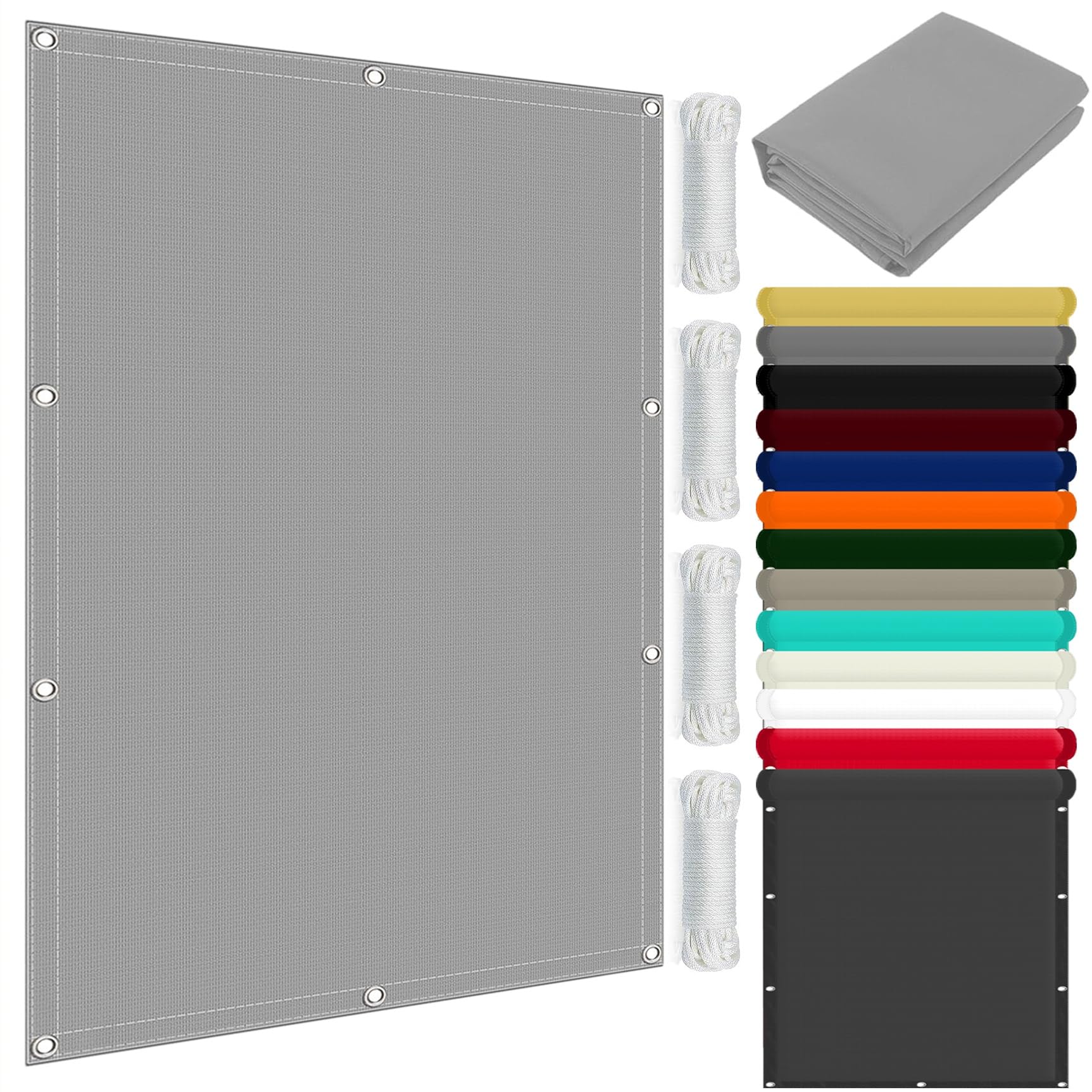 Voile d'ombrage pour terrasse et grand jardin imperméable gris