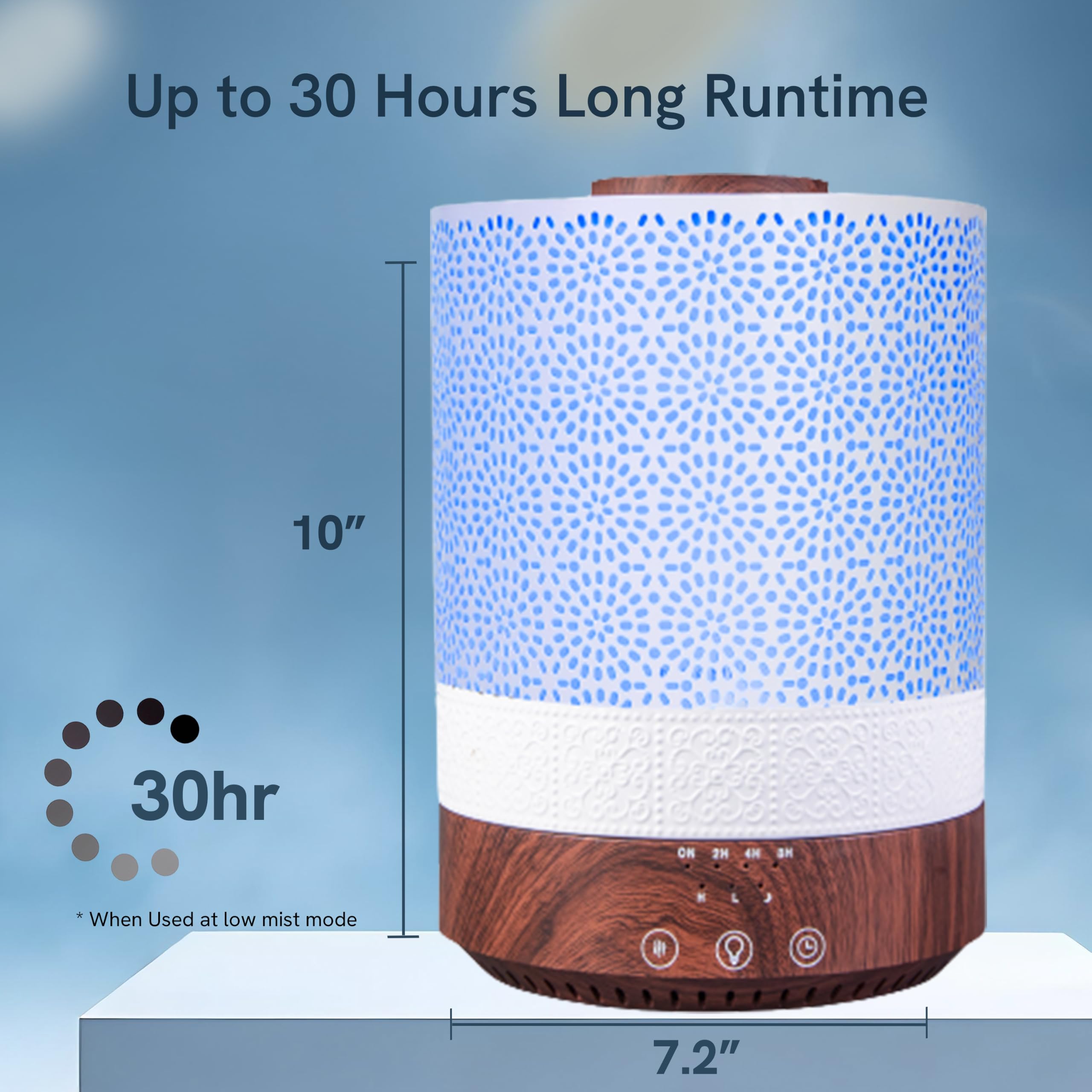 BlueHills 2500 ml XL difusor de Aceite Esencial humidificador de Aroma con Temporizador para decoración del hogar Grande Habitaciones de bebé Enorme Capacidad 2,5 l Largo Plazo Luces cambiantes de