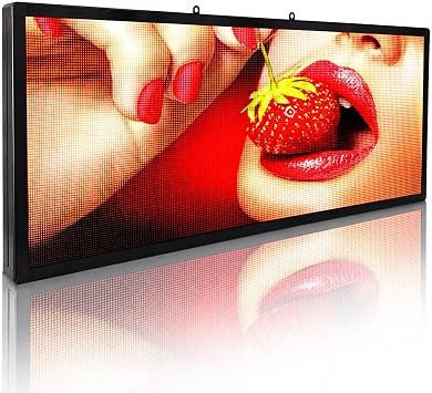 P3 Programmable Scrolling Custom Led Sign Outdoor Digital For Business Display Screen WiFi Control Electronic Message Board Store Advertising Ticker Word Light Bar Open Pixel Panel 40"x18