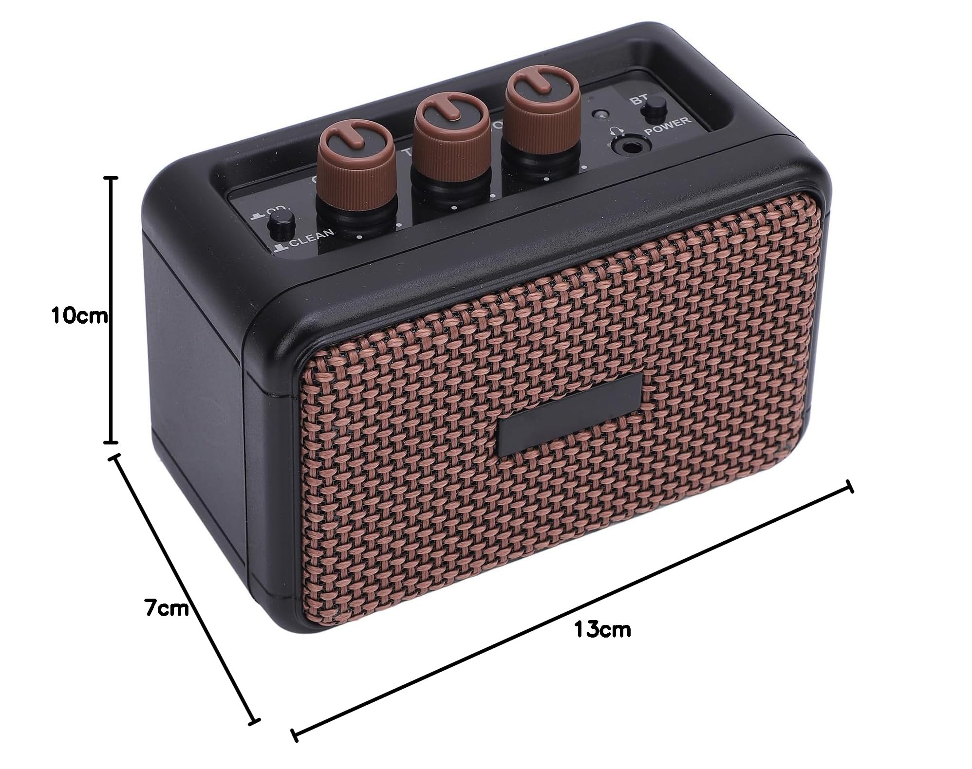 Przenośny Wzmacniacz do Gitary Elektrycznej, Podwójne Głośniki z Interfejsem 6,35 Mm o Mocy 5 W, Akumulatorowy Wzmacniacz Gitarowy z Czystymi Efektami Przesterowania, Mały