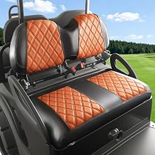 Panglong Precedent Golf Cart Seat Covers for Club Car Precedent Original Front Seat Cushion, Club Car Diamond Seat Covers, Orange Durable PVC Leather Waterproof Easy to Clean