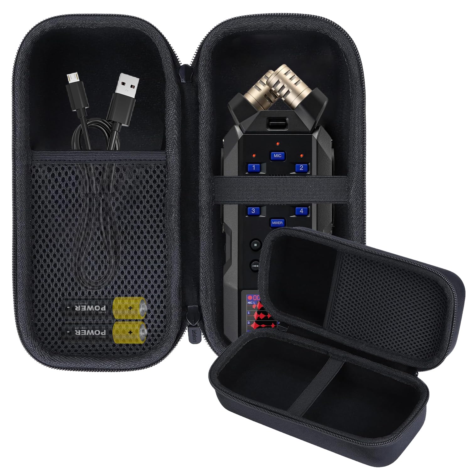 Duro Caja Estuche Funda para Grabadora, Grabadora Estuche Rígido, Funda Es-tuche para Grabadora Portátil, Es-tuche Rígido para Handy Recorder, EVA-Resistente y Duradera, para H5studio/H6essential