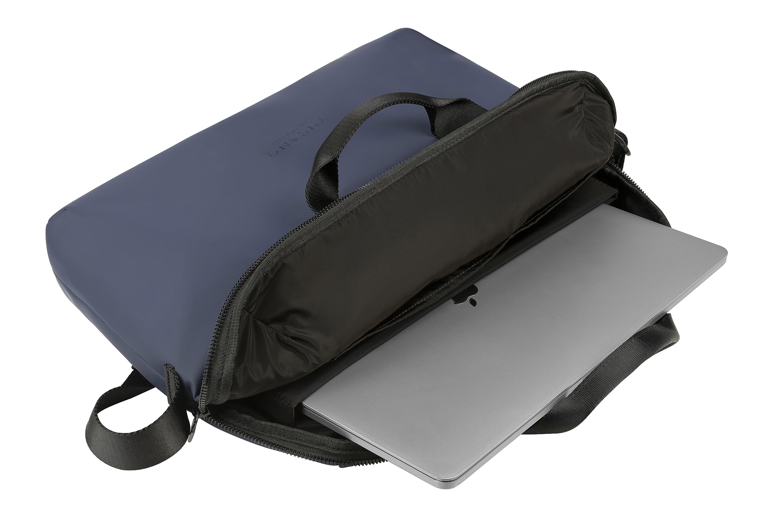 Tucano, Gommo Bag Bolsa Portátil para MacBook y Laptop 15.6" y 16", Portaordenador Acolchado con Correa y Bolsillo Externo, en Material Goma Resistente al Agua, Bolsa de Trabajo Hombre Mujer