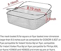 Vista 2 de Cesta para freidora de aire de 8.19 pulgadas, compatible con vórtex instantáneo, accesorios para freidora de aire para COSORI, cesta de malla