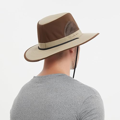 Miniatura 5 de KANUT SPORTS Marin Safari - Sombrero para el sol, tela repelente al agua, absorbe la humedad, secado rápido, malla de ala ancha, ventilación con