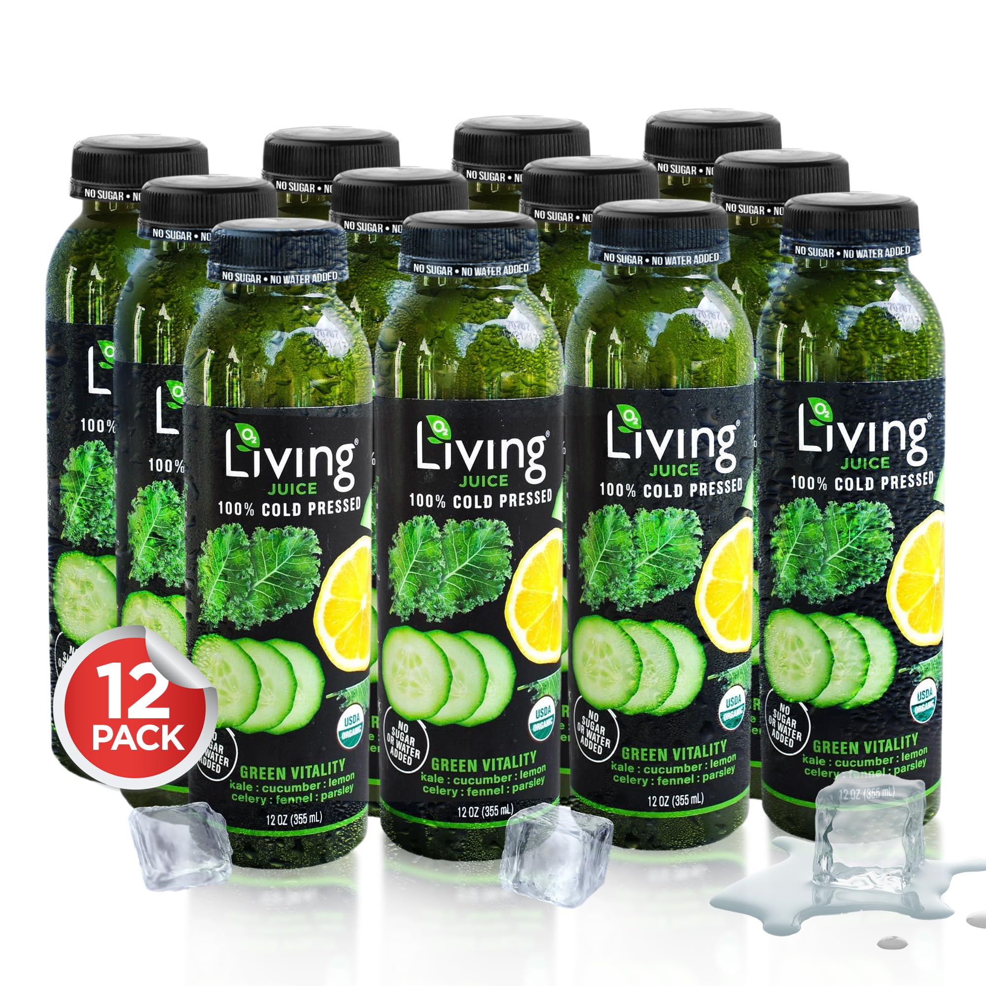 Amazon.com : O2 Living Juice Cold Pressed Drink - Green Vitality